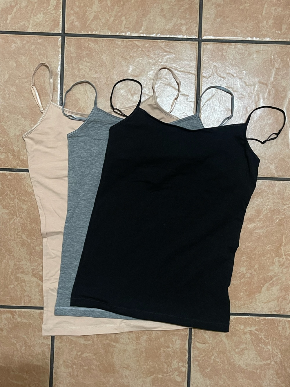 NWOT Send offer Set of 3 Stretch Cami Tank Top - Black, Gray, Nude